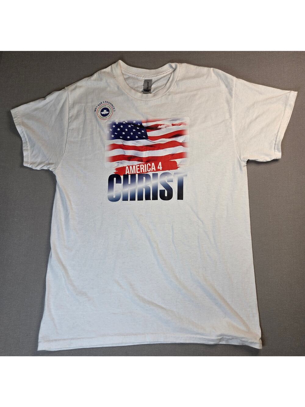 Gildan America 4 Christ T Shirt Mens Medium Christian Bible Verse Graphic